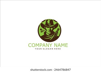 cowboy logo design vector with concept style for badge, emblem and tshirt printing. sheriff head illustration.