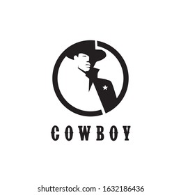Cowboy logo design vector illustration template