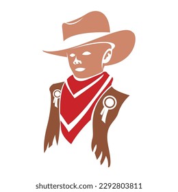 Cowboy logo icon design illustration