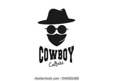 Cowboy logo illustration design template vector