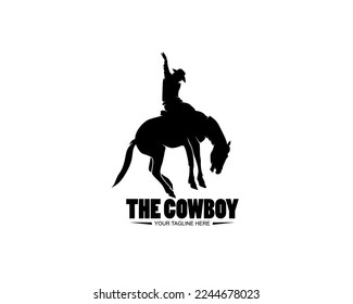 Cowboy logo silhouette design vector