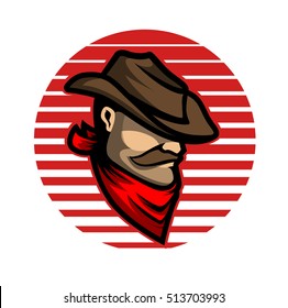 Cowboy logo sports style design