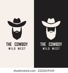 Cowboy-Logo-Vektorgrafik mit Slogan-Vorlage