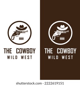 cowboy logo vector with slogan template