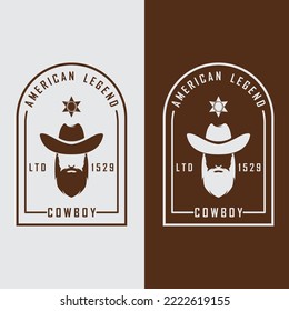 cowboy logo vector with slogan template