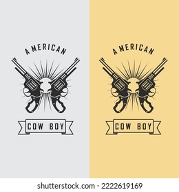 cowboy logo vector with slogan template