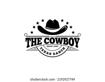 Cowboy Logo Vintage Style Hat Cowboy Stock Vector (Royalty Free ...
