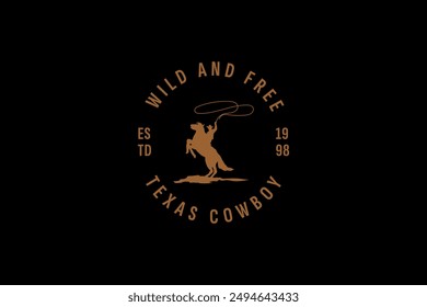 The Cowboy logo in vintage style. Hat cowboy logo vector.