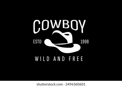 The Cowboy logo in vintage style. Hat cowboy logo vector.