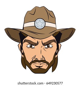 Cowboy Man Cartoon Character Modern Western: vetor stock (livre de