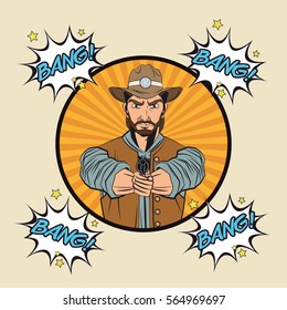 Cowboy man cartoon design