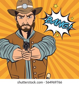 Cowboy man cartoon design