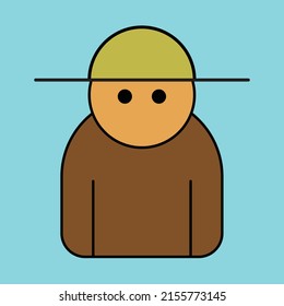 Cowboy man hat - flat design vector illustration