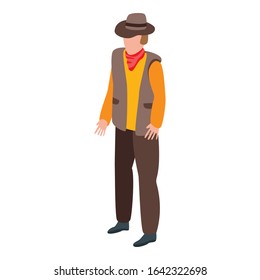 Cowboy man icon. Isometric of cowboy man vector icon for web design isolated on white background