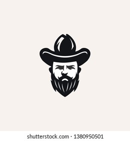 Cowboy Man Logo Template Vector Stock Vector (Royalty Free) 1380950501 ...