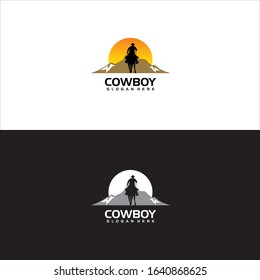 Cowboy Man Logo In Vector