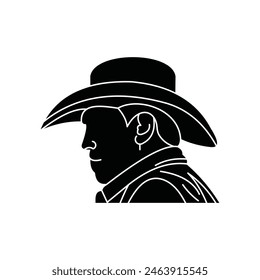 Cowboy Man silhouette illustration creative design template