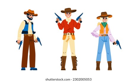 cowboy man woman vector. western wo, horse male, white west, wild country, horseback rider cowboy man woman character. people flat cartoon illustration