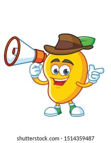 cowboy mango mascot character vector design