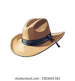 Cowboy mas fedora over white