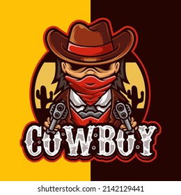 Cowboy Mascot Character Logo Template