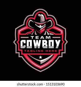 cowboy mascot logo template for team, sport, community, etc.