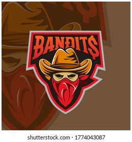 Cowboy mascot logo in vector