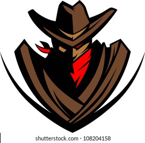 Cowboy Mascot Silhouette With Bandanna