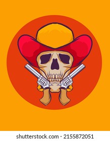 cowboy mascot with two guns