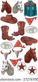 Adesivo de ilustração vetor mestre Cowboy