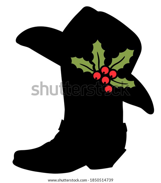 Cowboy Merry Christmas Vector Printable Illustration Stock Vector ...