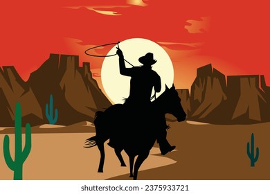 vaquero en medio del desierto