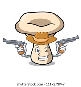 Cowboy milk mushroom character cartoon