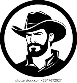 Cowboy - Minimalist and Flat Logo - Vector illustration