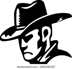 Cowboy | Minimalist and Simple Silhouette - Vector illustration