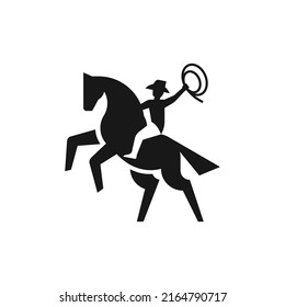Cowboy modern logo design icon vector.