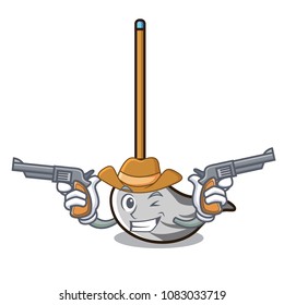 Cowboy mop character cartoon style