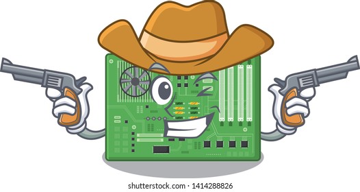 Cowboy motherboard isolated with in the characater