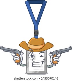 Cowboy name tag in the character shape