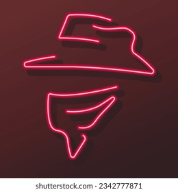 cowboy neon sign, modern glowing banner design, colorful modern design trends on black background. Vector illustration.