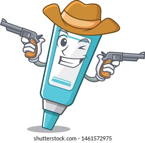 Cowboy ointment placed in the cartoon sink