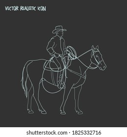 Cowboy on horse icon line element. Vector illustration of cowboy on horse icon line isolated on clean background for your web mobile app logo design.