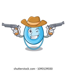 Cowboy oxygen mask character cartoon