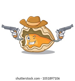 Cowboy oyster character cartoon style