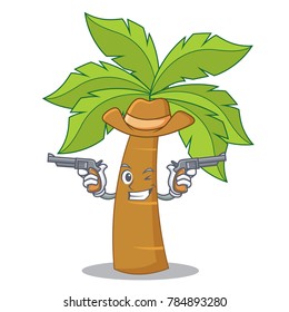 Cowboy palm tree character cartoon
