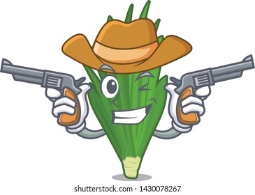 Cowboy pandan leaves isolated in the cartoon
