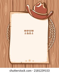 Cowboy Paper Background Text Vector Western Stock Vector (Royalty Free ...