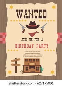 Cowboy Party Invitation Card