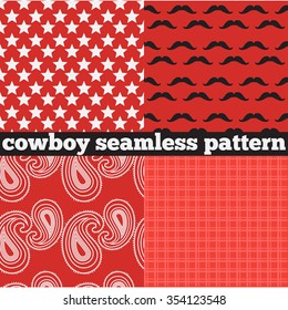 Cowboy party seamless pattern vector