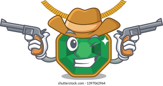 Cowboy peridot jewelry isolated in the mascot
